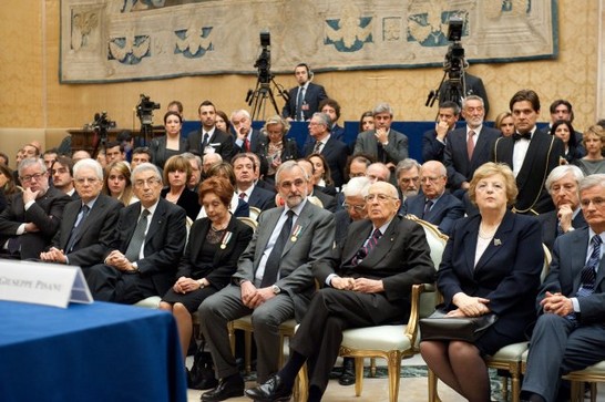 Il Presidente della Repubblica, Giorgio Napolitano, assiste al Convegno nella Sala della Lupa