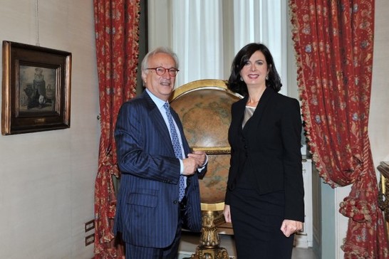 La Presidente della Camera dei deputati, riceve il Presidente del Gruppo dell'Alleanza Progressista di Socialisti e Democratici al Parlamento Europeo, Hannes Swoboda