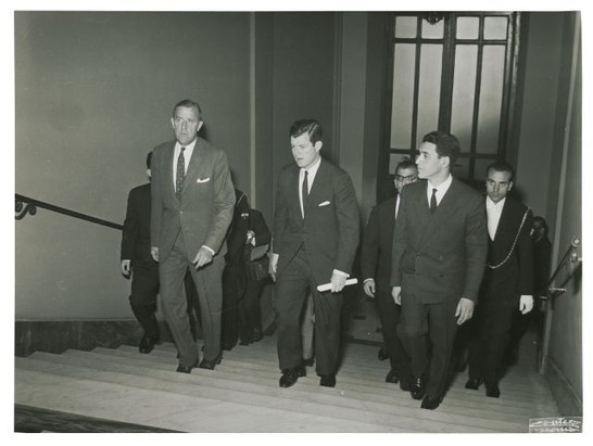 Il presidente della Camera dei Deputati Giovanni Leone riceve il ministro della Giustizia degli Stati Uniti USA Edward M. Kennedy