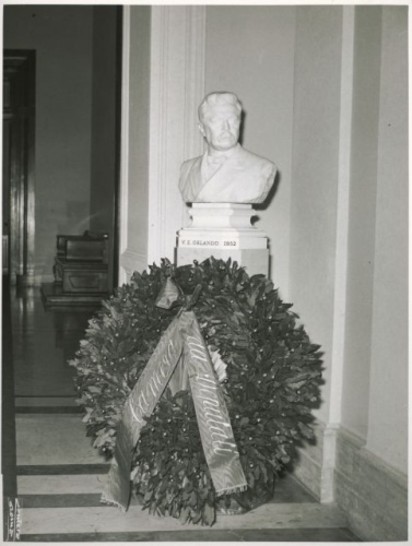 Inaugurazione dei busti di Vittorio Emanuele Orlando e Enrico De Nicola nel Corridoio dei Busti a Montecitorio