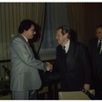 Il Presidente della III° Commissione Affari Esteri della Camera dei Deputati Flaminio Piccoli riceve il Presidente del Nicaragua Daniel Ortega