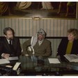 Il Presidente della Commissione Esteri della Camera dei Deputati Flaminio Piccoli incontra il leader dell'O.L.P. Yasser Arafat