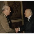 Il Presidente della Camera dei Deputati Oscar Luigi Scalfaro incontra  il Capo di Stato Maggiore dell'esercito Domenico Corcione