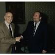 Il Presidente della Camera dei Deputati Giorgio Napolitano riceve il neo segretario del P.S.I. Ottaviano Del Turco