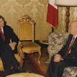 Il Presidente della Camera dei deputati, Luciano Violante, riceve il Presidente del Parlamento Albanese, Pjeter Arbnori