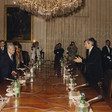 Il Presidente della Camera dei deputati, Luciano Violante, a colloquio con il Presidente della Repubblica Slovena, Milan Kučan