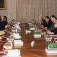 Il Presidente della Camera dei deputati, Luciano Violante, riceve il Presidente della Repubblica d'Irlanda, Mary Robinson
