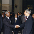 Il Presidente della Camera dei deputati, Luciano Violante, riceve il Presidente della Repubblica dell'Angola, José Eduardo Dos Santos