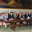 Tavolo dei relatori in occasione della presentazione del volume: 'Aldo Moro: una vita al servizio della verità'