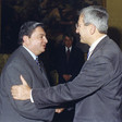 Il Presidente della Camera dei Deputati Luciano Violante incontra il Presidente del Senato della Colombia, Fabio Valencia Cossio.