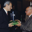 Il Presidente della Camera dei deputati, Luciano Violante, riceve il Presidente della Repubblica della Bolivia, Hugo Banzer Suarez