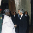Il Presidente della Camera dei Deputati Luciano Violante riceve il Presidente della Repubblica Nigeriana Olusegun Obasanjo