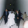 Il Presidente della Camera dei deputati, Luciano Violante, riceve il Presidente della Repubblica di Nigeria, Olusegun Obasanjo