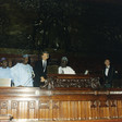 Il Presidente della Camera dei deputati, Luciano Violante, riceve il Presidente della Repubblica di Nigeria, Olusegun Obasanjo