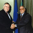 Il Vice Presidente della Camera dei deputati, Alfredo Biondi, riceve il Segretario Generale del Consiglio d'Europa, Walter Schwimmer