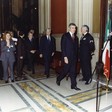 Il Presidente Camera dei deputati, Pier Ferdinando Casini, giunge in Transatlantico accompagnato dal Segretario generale, Ugo Zampetti