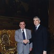 Il Presidente della Camera dei deputati, Pier Ferdinando Casini, saluta il Presidente delle ACLI, Luigi Bobba