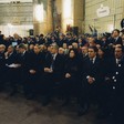 Il Presidente della Camera dei deputati, Pier Ferdinando Casini, e le altre autorità presenti assistono al concerto di Natale alla Casa Circondariale di San Vittore