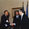 Il Presidente della Camera dei deputati, Pier Ferdinando Casini, saluta il Presidente della Conferenza delle Regioni e Province Autonome,  Enzo Ghigo