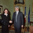 Il Presidente della Camera dei deputati, Pier Ferdinando Casini, riceve il capo delle delegazione della UIP di Ungheria, Agnes Vadai