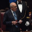 Il Presidente della Camera dei deputati, Fausto Bertinotti, pronuncia il discorso di insediamento