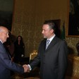 Il Presidente della Camera dei deputati, Fausto Bertinotti, saluta il Presidente della Repubblica di Macedonia, Branko Crvenkovski