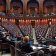 Il Presidente della Camera dei deputati, Gianfranco Fini, pronuncia il discorso d'insediamento