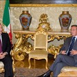 Il Presidente della Camera dei deputati, Gianfranco Fini, a colloquio con il Presidente della Repubblica Araba d'Egitto, Hosny Mubarak
