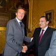 Il Presidente della Camera dei deputati, Gianfranco Fini, riceve il Presidente della Repubblica Araba d'Egitto, Hosny Mubarak