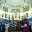 Gerusalemme - Il Presidente della Camera dei deputati Gianfranco Fini visita la Sinagoga italiana.