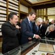 Il Presidente della Camera dei deputati, Gianfranco Fini, inaugura la mostra 'Il primo Parlamento italiano'
