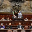 Aula di Montecitorio - Il Presidente della Camera dei deputati Gianfranco Fini interviene alla manifestazione 'Dalle Aule parlamentari alle aule di scuola: lezioni di Costituzione'