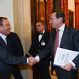 Il Presidente della Camera dei deputati, Gianfranco Fini, con Antonio Catricalà