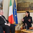 La Presidente della Camera dei deputati, Laura Boldrini, a colloquio con l'Ambasciatore di Israele, Naor Gilon