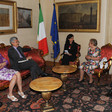 La Presidente della Camera dei deputati, Laura Boldrini, riceve i relatori prima del convegno
