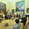 La Presidente della Camera Laura Boldrini riceve gli ospiti prima del convegno