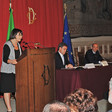La Vice Presidente della Camera dei deputati, Marina Sereni, pronuncia il suo indirizzo di saluto alla presentazione della Relazione annuale 2013 sulle attività svolte dall'Istituto Nazionale della Previdenza Sociale