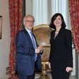 La Presidente della Camera dei deputati, Laura Boldrini, riceve il Presidente del Gruppo dell'Alleanza Progressista di Socialisti e Democratici al Parlamento Europeo,Hannes Swoboda