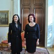 La Presidente della Camera dei deputati, Laura Boldrini, riceve la Presidente del Parlamento della Lettonia, Solvita Aboltina