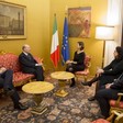 La Presidente della Camera dei deputati, Laura Boldrini, riceve il neoeletto Presidente della Corte Costituzionale, Paolo Grossi