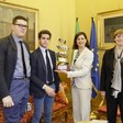 Cerimonia di consegna alla Presidente della Camera dei Deputati, Laura Boldrini, del premio 'Woooow, Noi e il nostro Futuro', sezione 'Donna nelle istituzioni'