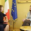 La Presidente della Camera dei Deputati, Laura Boldrini, riceve la Minority Leader della Camera dei Rappresentanti degli Stati Uniti d'America, Nancy Pelosi.