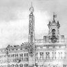 Veduta dell'obelisco e del palazzo di Montecitorio (collezione privata)